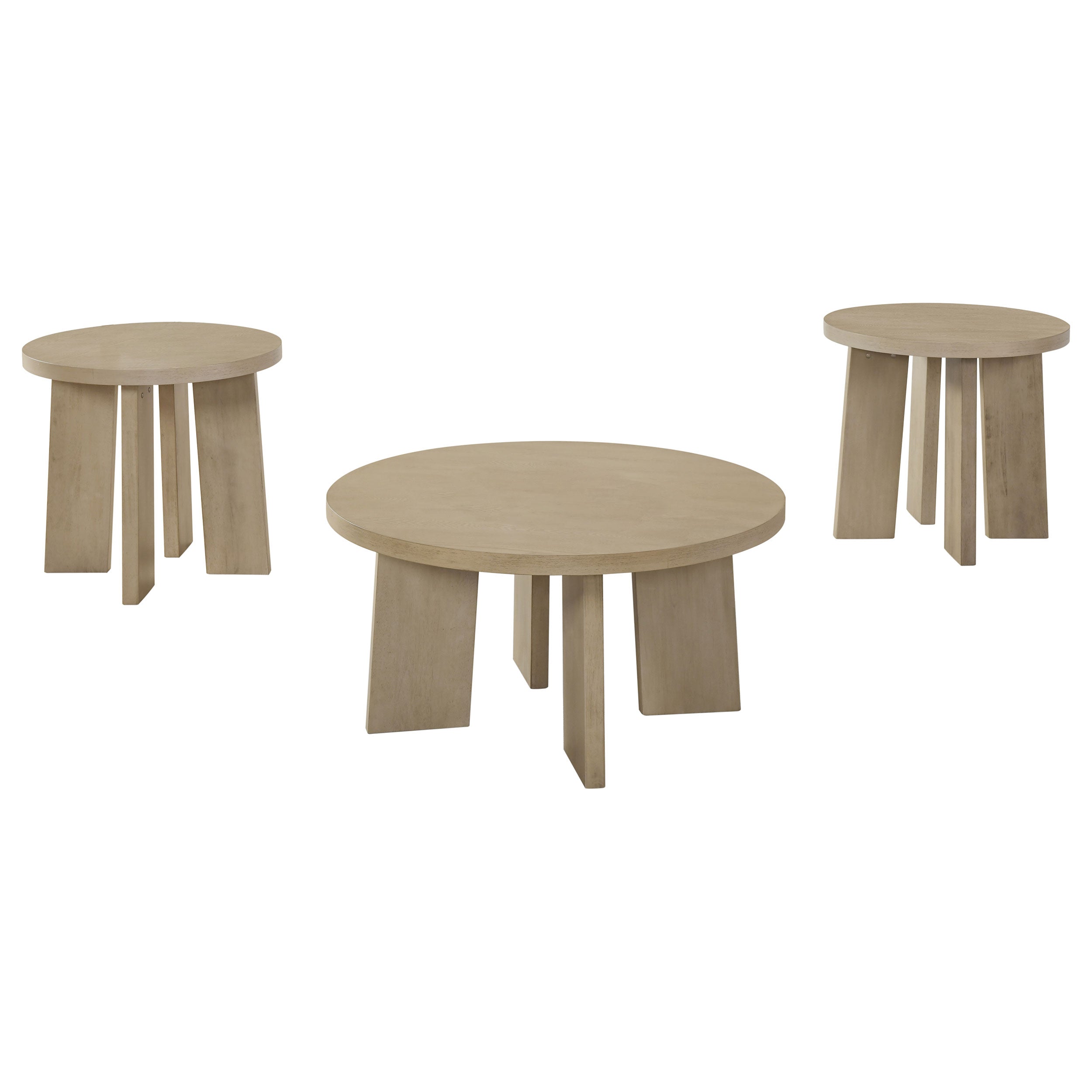 Strouse 47-inch Round Wood End Table & Coffee Table Set Black