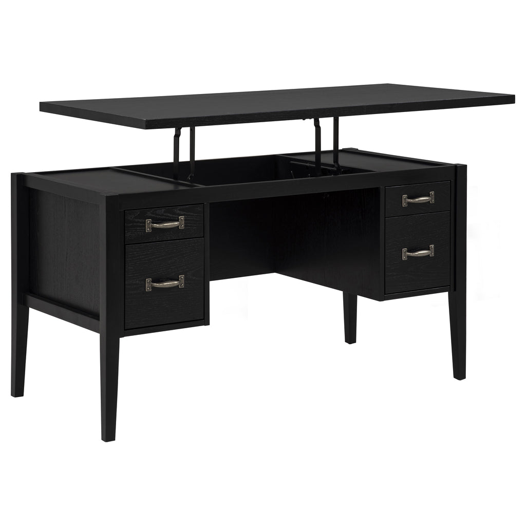 Graham 54-inch 4-drawer Double Pedestal Lift Top Computer Desk Black