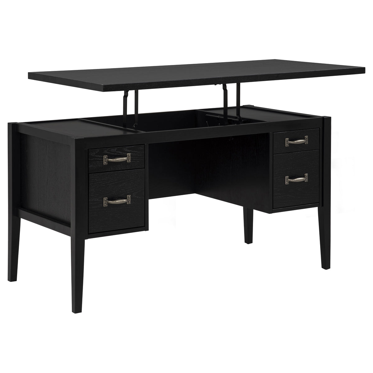 Graham 54-inch 4-drawer Double Pedestal Lift Top Computer Desk Black