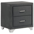 Melody Upholstered 2-drawer Nightstand Grey