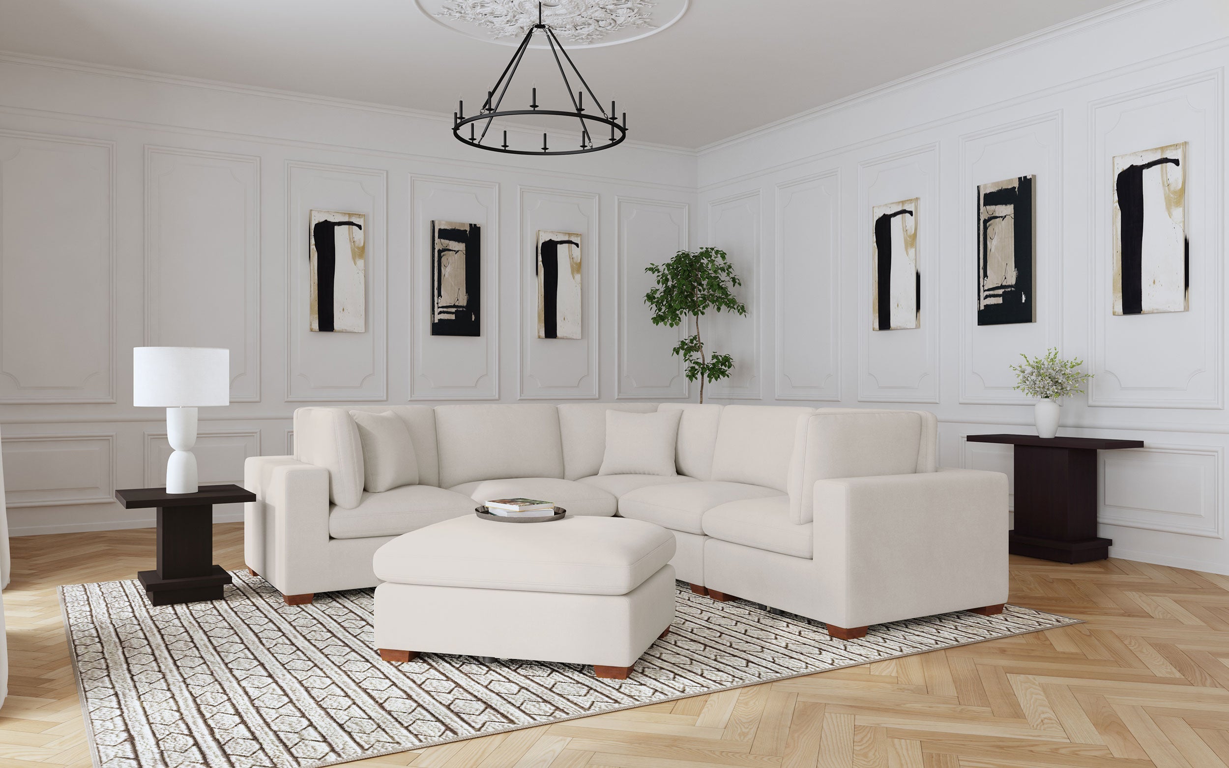 Cloud Lux 4-Piece Upholstered Modular Sectional Sofa