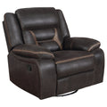 Greer Upholstered Swivel Glider Recliner Chair Brown