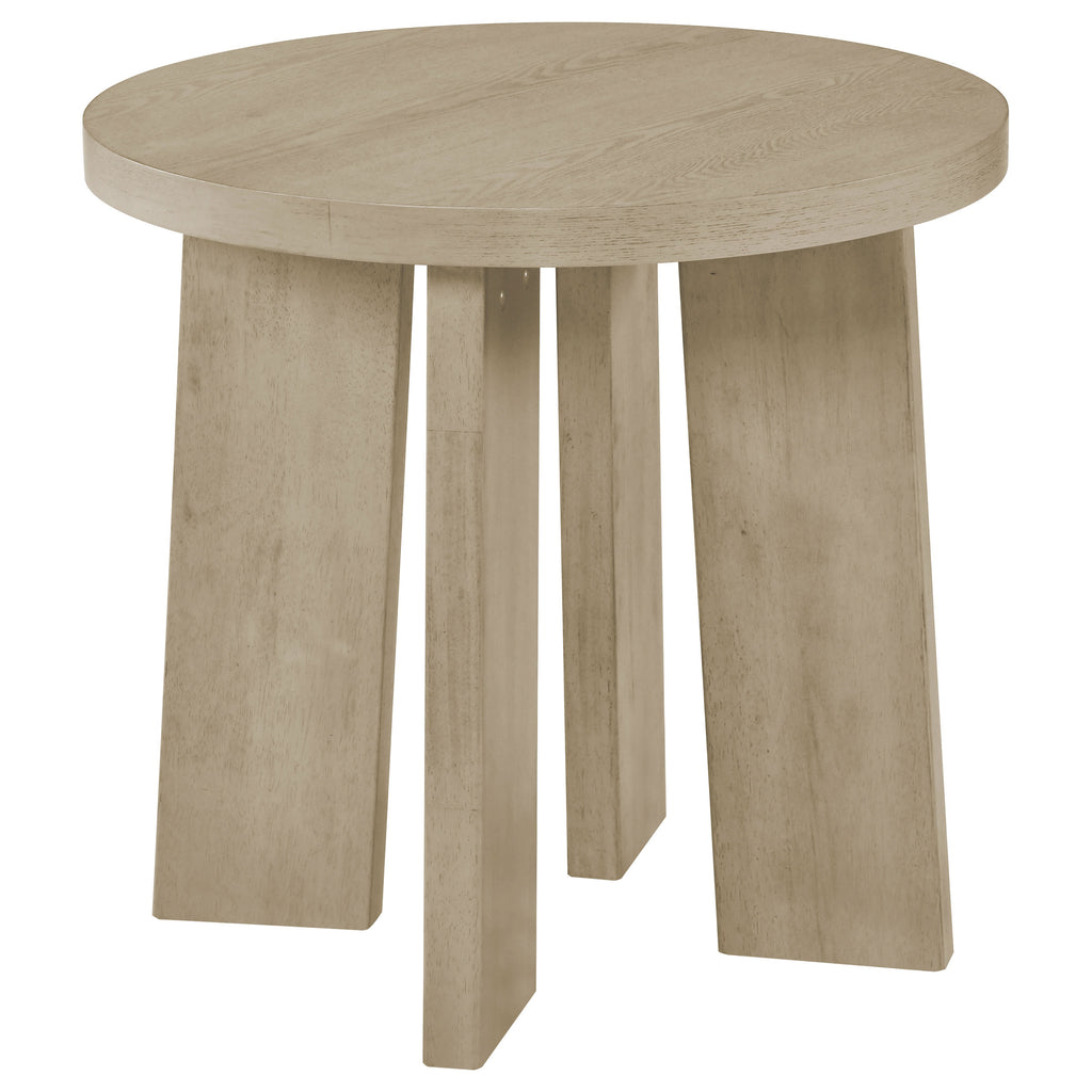 Strouse 47-inch Round Wood End Table Black