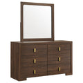 Etienne 6-drawer Dresser with Mirror Walnut
