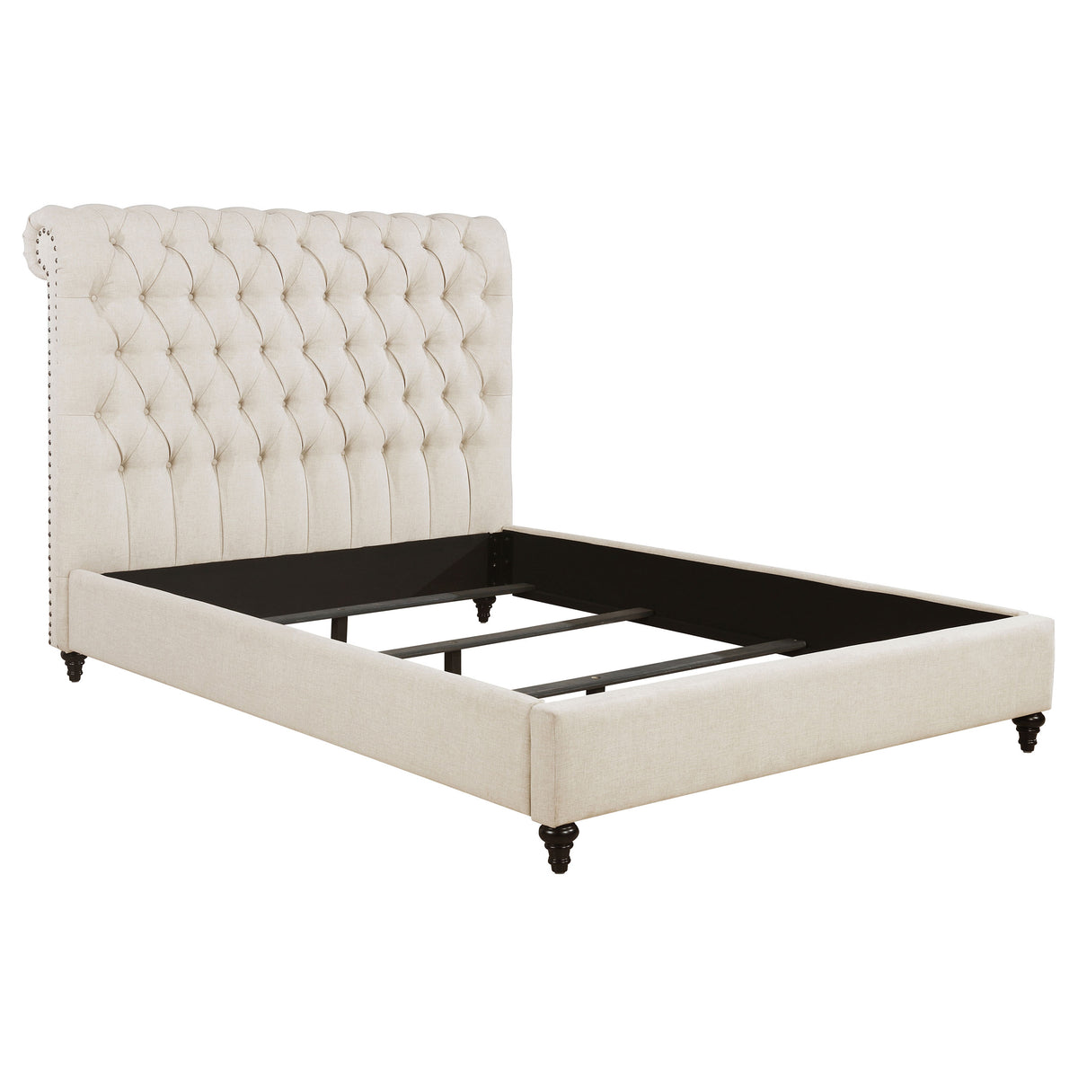 Devon 57-inch Upholstered Eastern King Panel Bed Beige