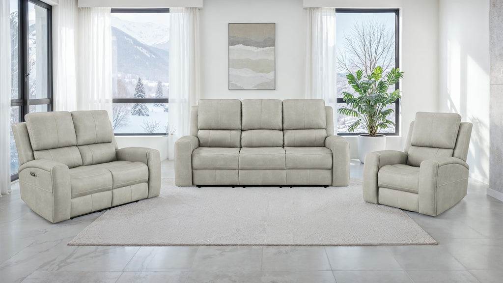 Brickston 3-piece Triple Power Reclining Sofa Set Grey