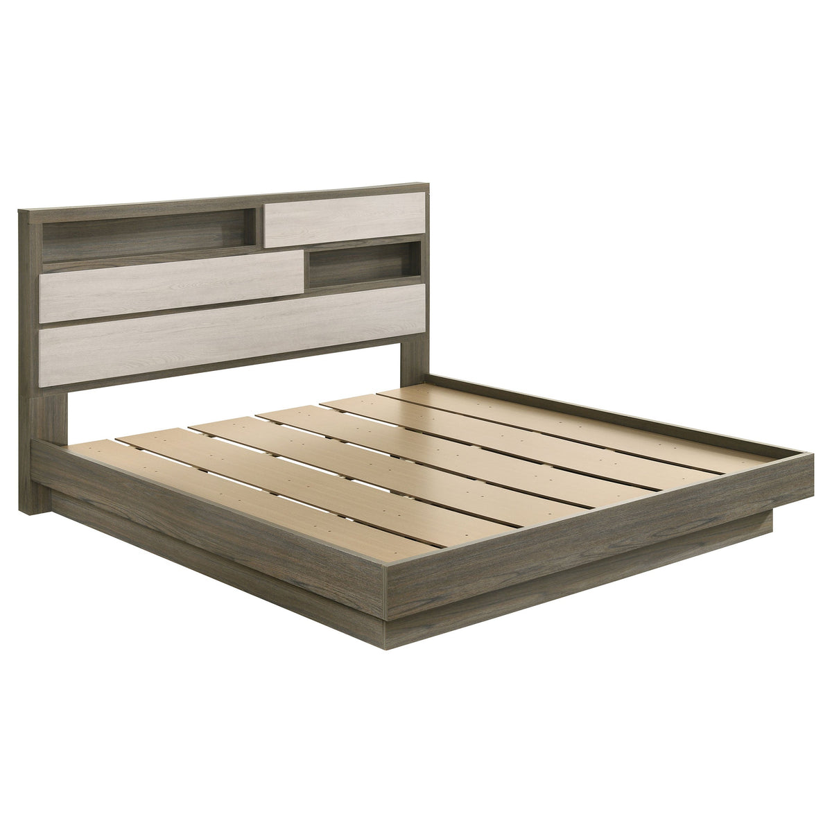 Fenwick Bed Bookcase Headboard Grey Oak — Grey King