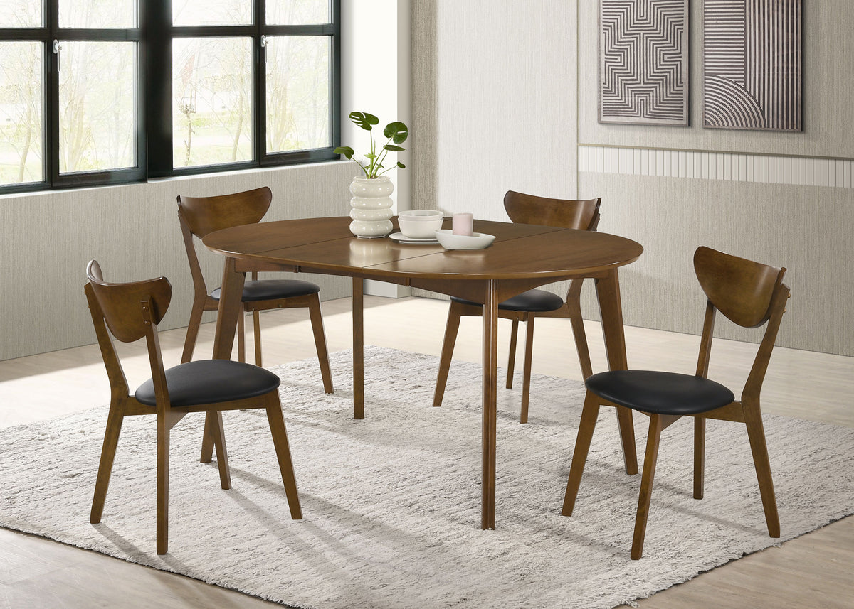Jedda 5-piece Oval Dining Table Set Dark Walnut