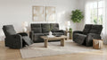 Hamilton 3-piece Chenille Manual Reclining Sofa Set Charcoal Grey
