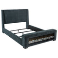 Preston Upholstered Audio Flame Visualizer Bed Dark Blue — Blue King