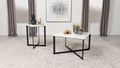 Tobin 2-piece Marble Top Coffee and End Table Set White