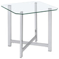 Cronin Square Tempered Glass Top Side End Table Chrome