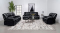 Camila 3-piece Upholstered Reclining Sofa Set Black