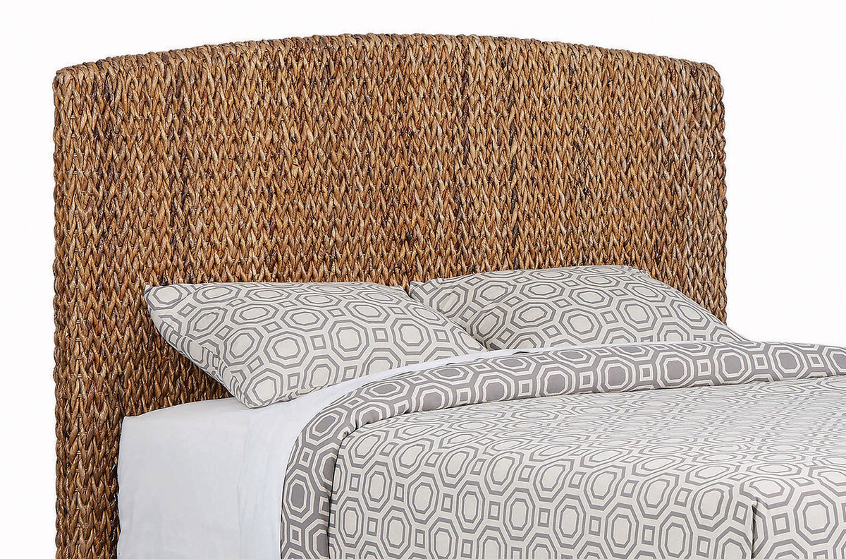 Laughton Woven Banana Leaf Headboard Amber — Brown California King