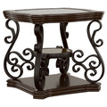 Laney 1-shelf Glass Top Square End Table Deep Merlot