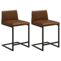Vardon Genuine Leather Counter Height Chair Dark Brown (Set of 2)
