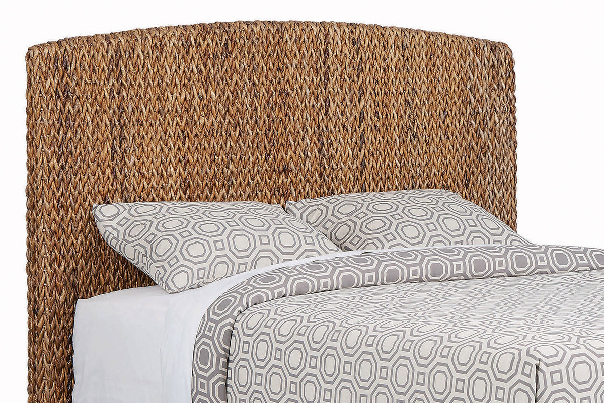 Laughton Woven Banana Leaf Headboard Amber — Brown King