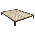 Gislen Queen Easy Assembly Wood Platform Bed Walnut