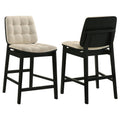 Redbridge Upholstered Counter Chair Cream and Black (Set of 2)