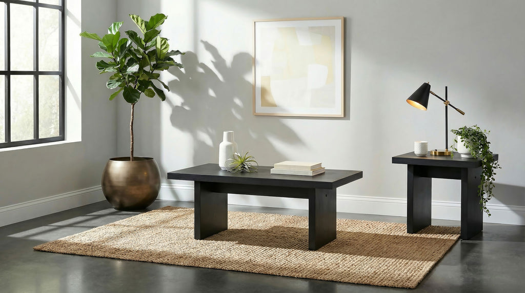 Decker 2-piece Coffee and End Table Set Black