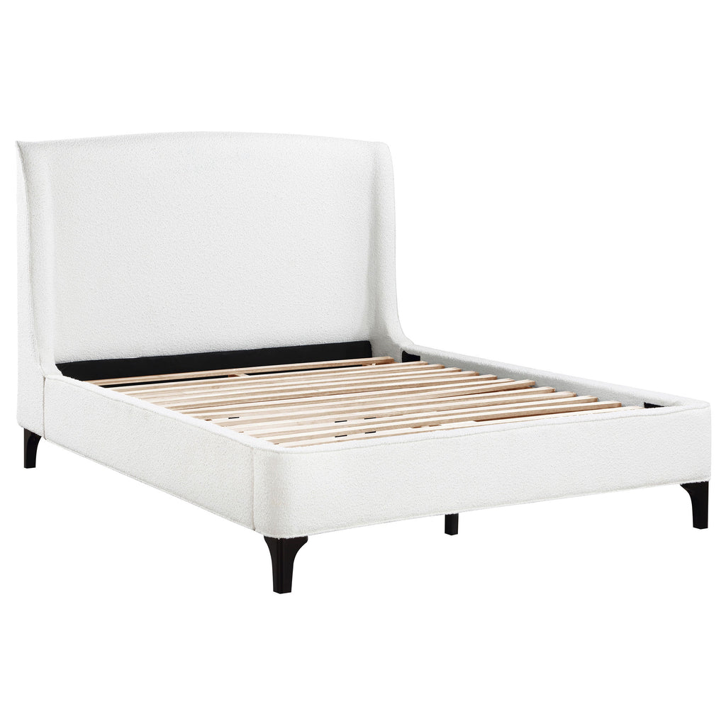 Mosby Upholstered Wingback Bed Snow — White Queen