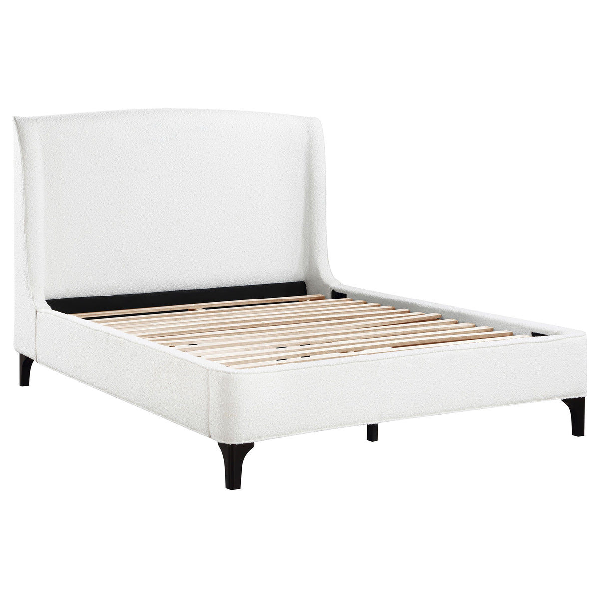 Mosby Upholstered Wingback Bed Snow — White Queen