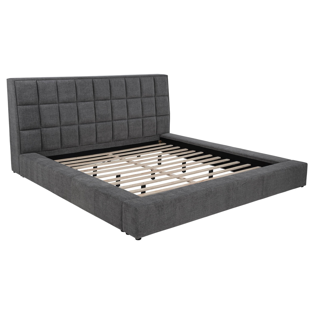 Dreux Upholstered Panel Platform Bed Grey — Grey California King