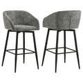 Rainer Fabric Upholstered Swivel Bar Chair Charcoal (Set of 2)