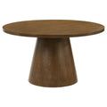 Franklin 54-inch Round Wood Pedestal Base Dining Table Dark Brown