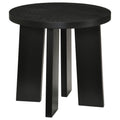 Strouse 47-inch Round Wood End Table Black