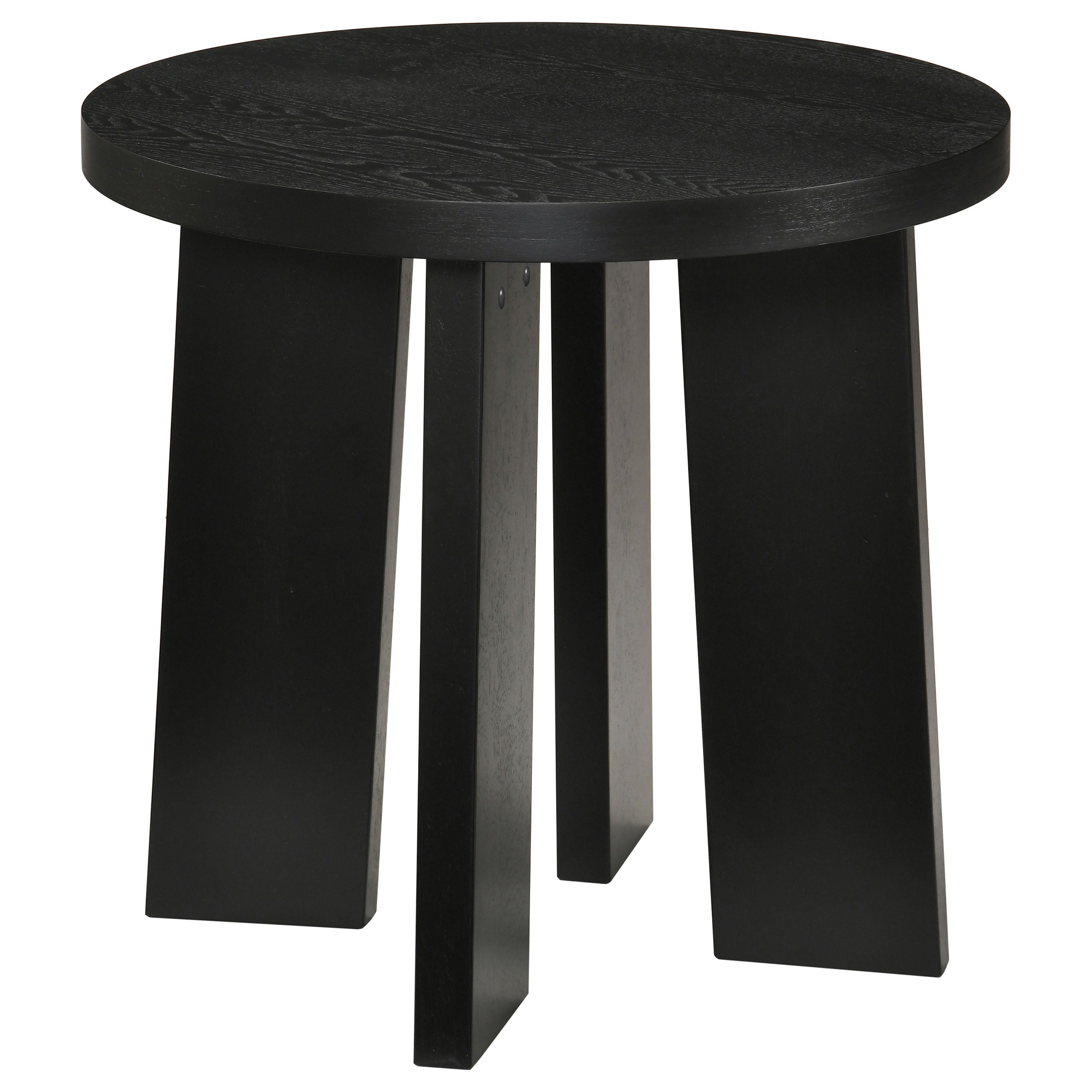 Strouse 47-inch Round Wood End Table Black