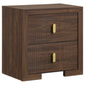 Etienne 2-drawer Nightstand Bedside Table Walnut