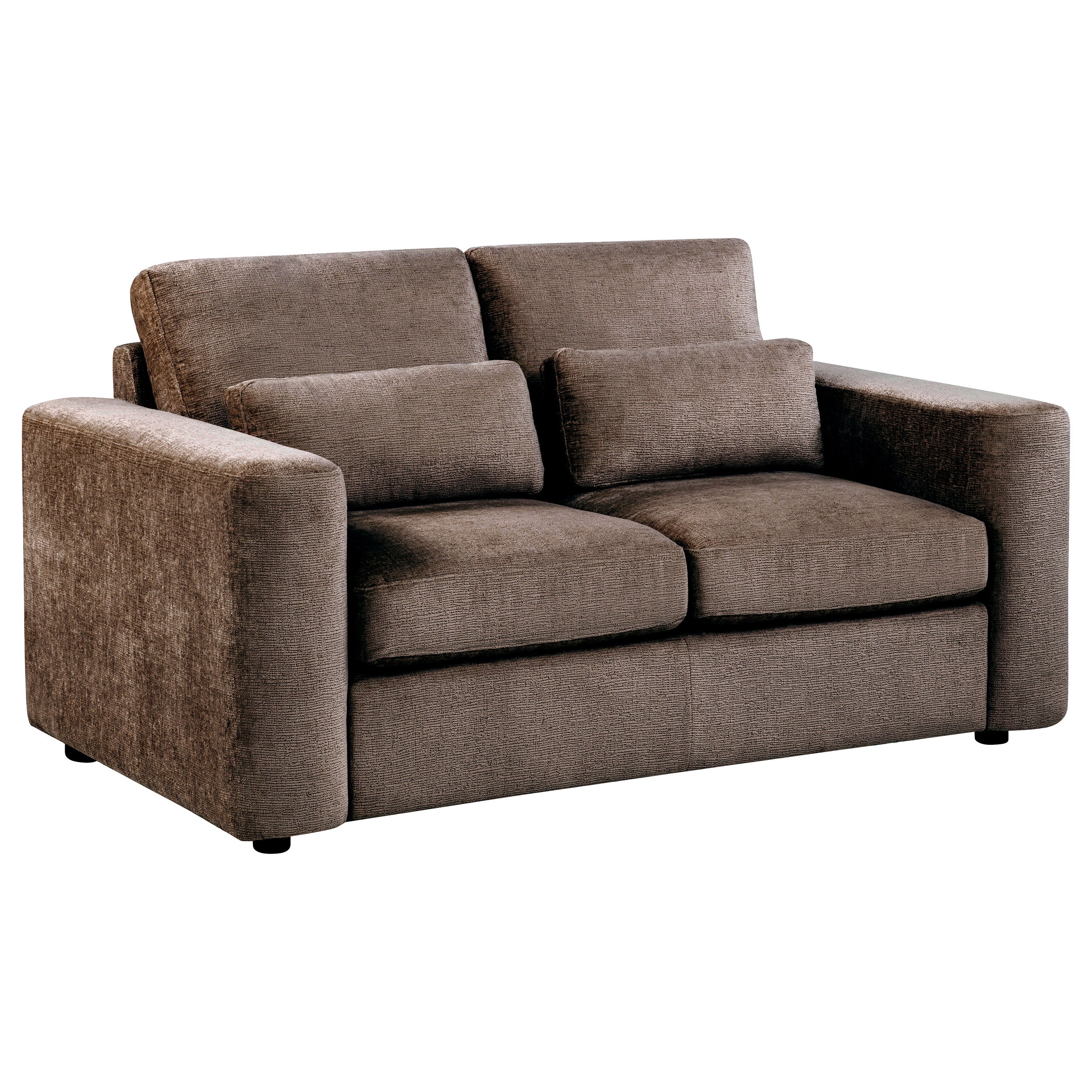 Amador Chenille Upholstered Track Arm Loveseat Chocolate