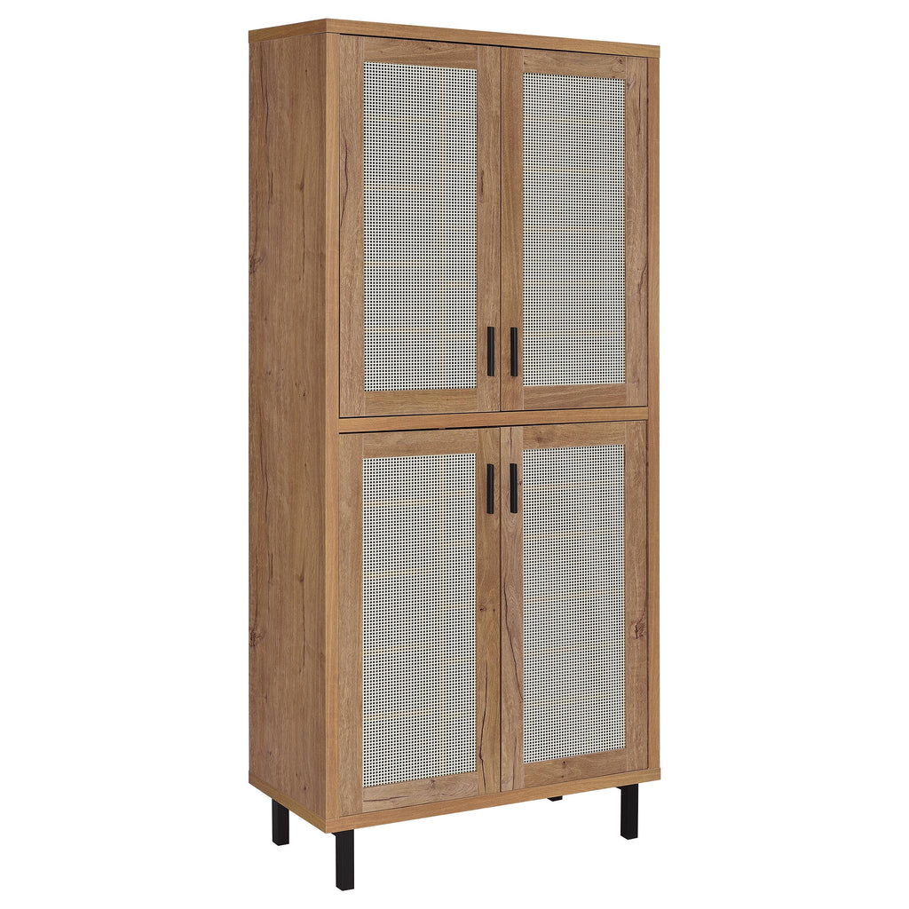 Teller 80-inch 4-door Tall Shoe Storage Cabinet Natural Oak
