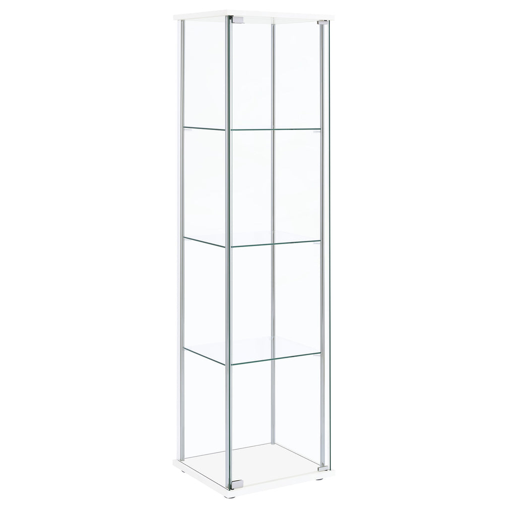 Bellatrix 3-shelf Clear Glass Curio Cabinet White