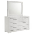 Ives 6-drawer Dresser and Mirror White High Gloss