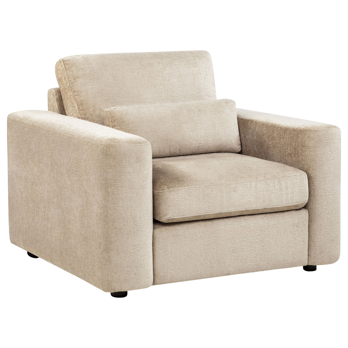 Amador Chenille Upholstered Track Arm Accent Chair Camel
