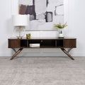 Valna Wood 71-inch TV Stand with Sliding Doors Walnut