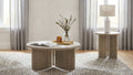 Aragon 2-Piece Round Coffee and End Table Set Latte