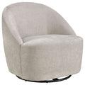 Leon Chenille Upholstered Swivel Accent Chair Beige