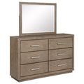 Kenora 6-drawer Dresser and Mirror Barley Brown