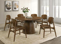 Franklin 54-inch Round Wood Pedestal Base Dining Table Dark Brown