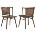 Tallis Woven Leatherette Back Dining Side Chair Brown (Set of 2)