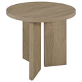Aragon Round Panel Base End Table Latte