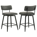Levine Fabric Upholstered Swivel Counter Chair Grey (Set of 2)