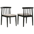 Cullen Dining Side Chair Upholstered Seat Black (Set of 2)