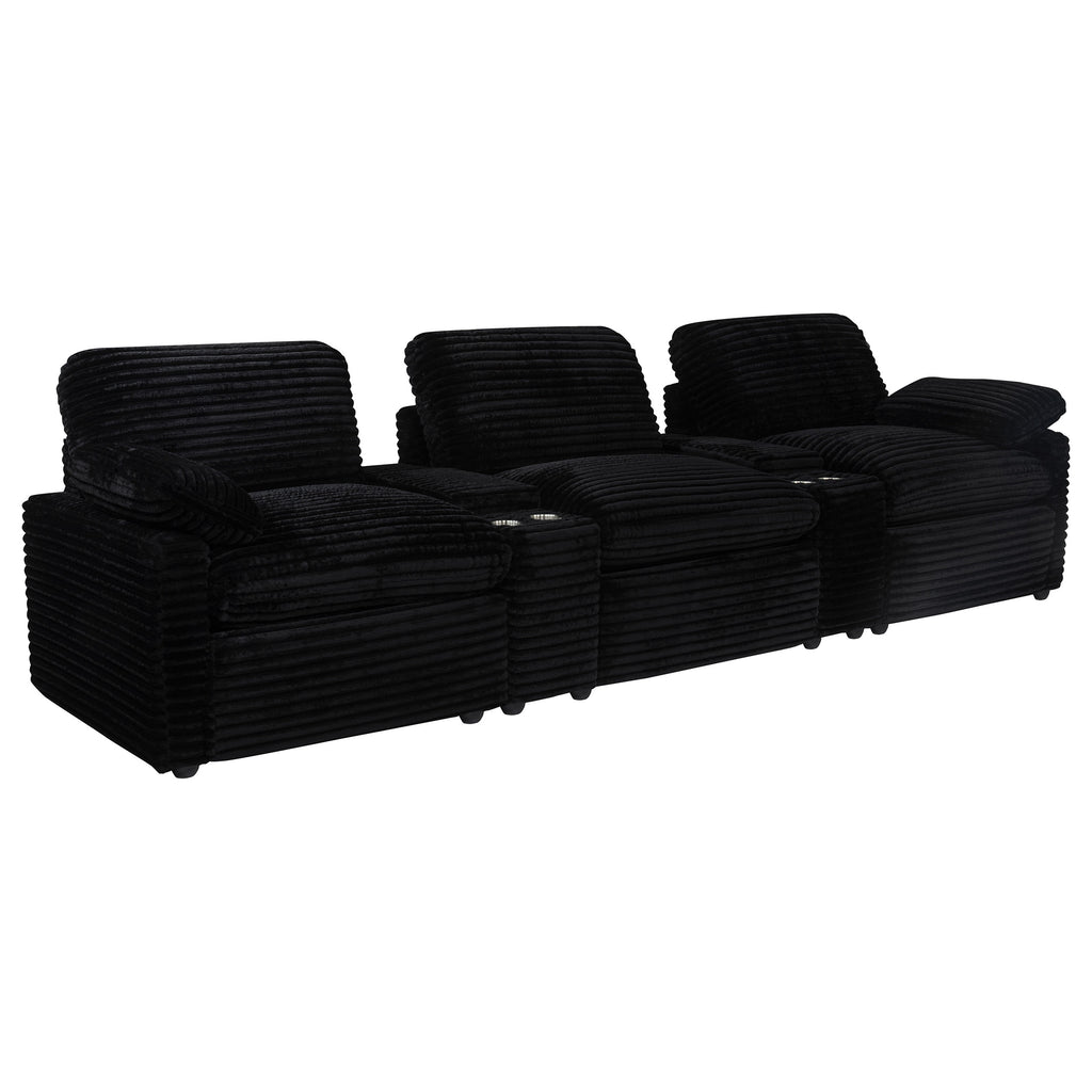 Collins 5-Piece Power Reclining Home Theater Seating Black