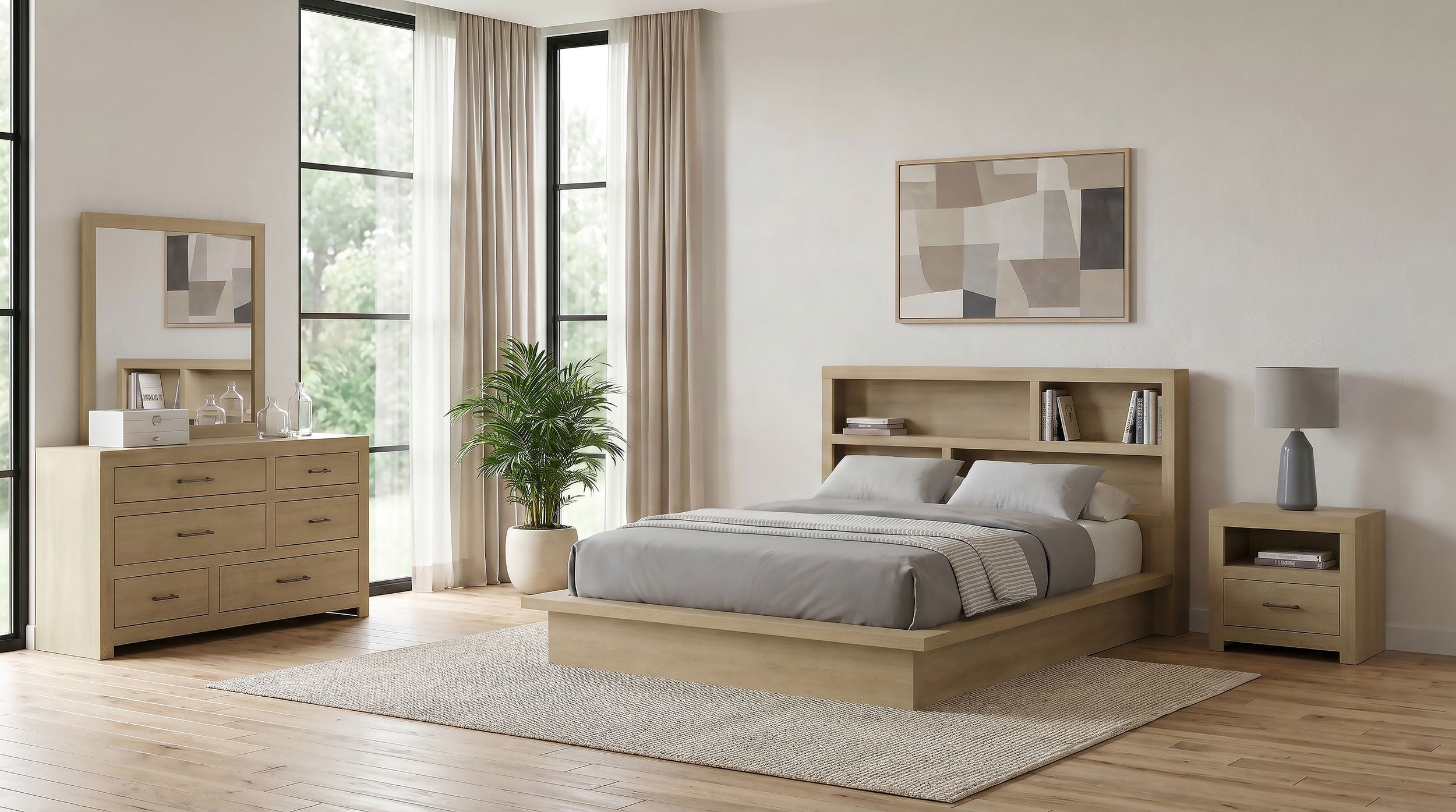 Hendricks 4-piece California King Bedroom Set Light Oak