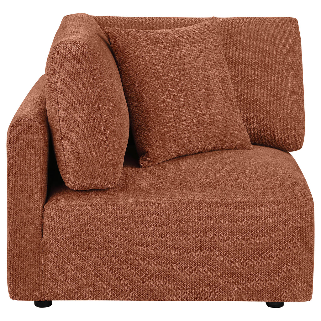 Elysia Fabric Upholstered Modular Corner Chair Coral