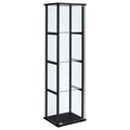 Cyclamen 4-shelf Clear Glass Curio Display Cabinet Black